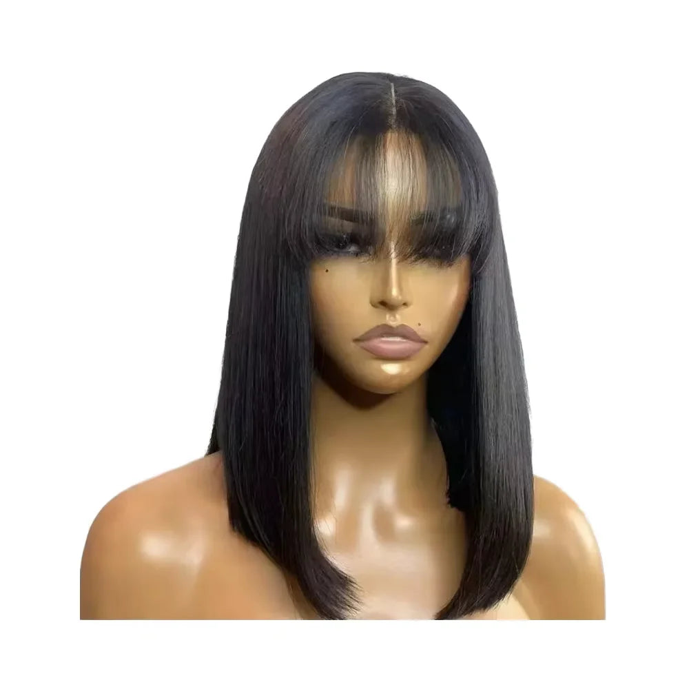 ELI full bob wig Cheap  Natural Brazilian Virgin Hair Human Hair transparent  Hd Lace Wig for European American Ladies