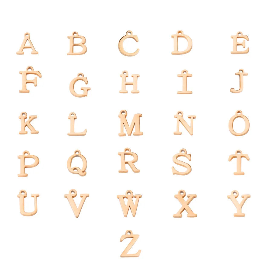 Stainless Steel DIY Initial Letter for Jewelry Making Customizable Findings & Components