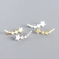 NEW Fashion Earrings Jewelry 925 Sterling Silver Star Earrings Piercing Jewelry Five Star Gold Stud Earring for Women