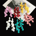 New Designs Earrings Large Enamel Flower Earrings Fashion extra Long Tassel Acrylic Petal Earring