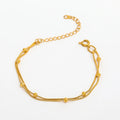 High End Gold Plated Stainless Steel Double-layer Snake Bones Beads Bracelet for Women Wholesale Jewelry