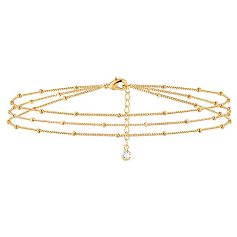 Wholesale Luxury Adjustable Tiny Layered Dainty Tiny Pearl Beaded Bracelet for Women