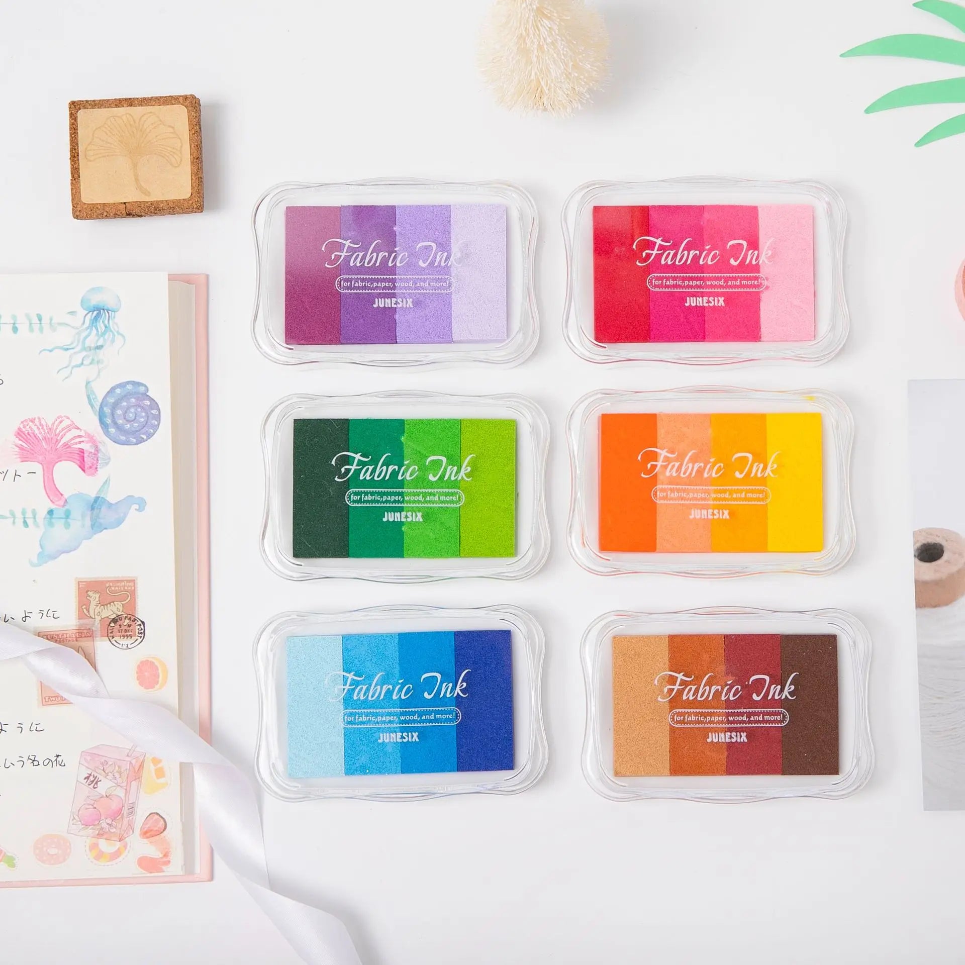 Permanent Fabric Ink Stamp Pad | Crisp Washable Impressions on Cotton & Linen