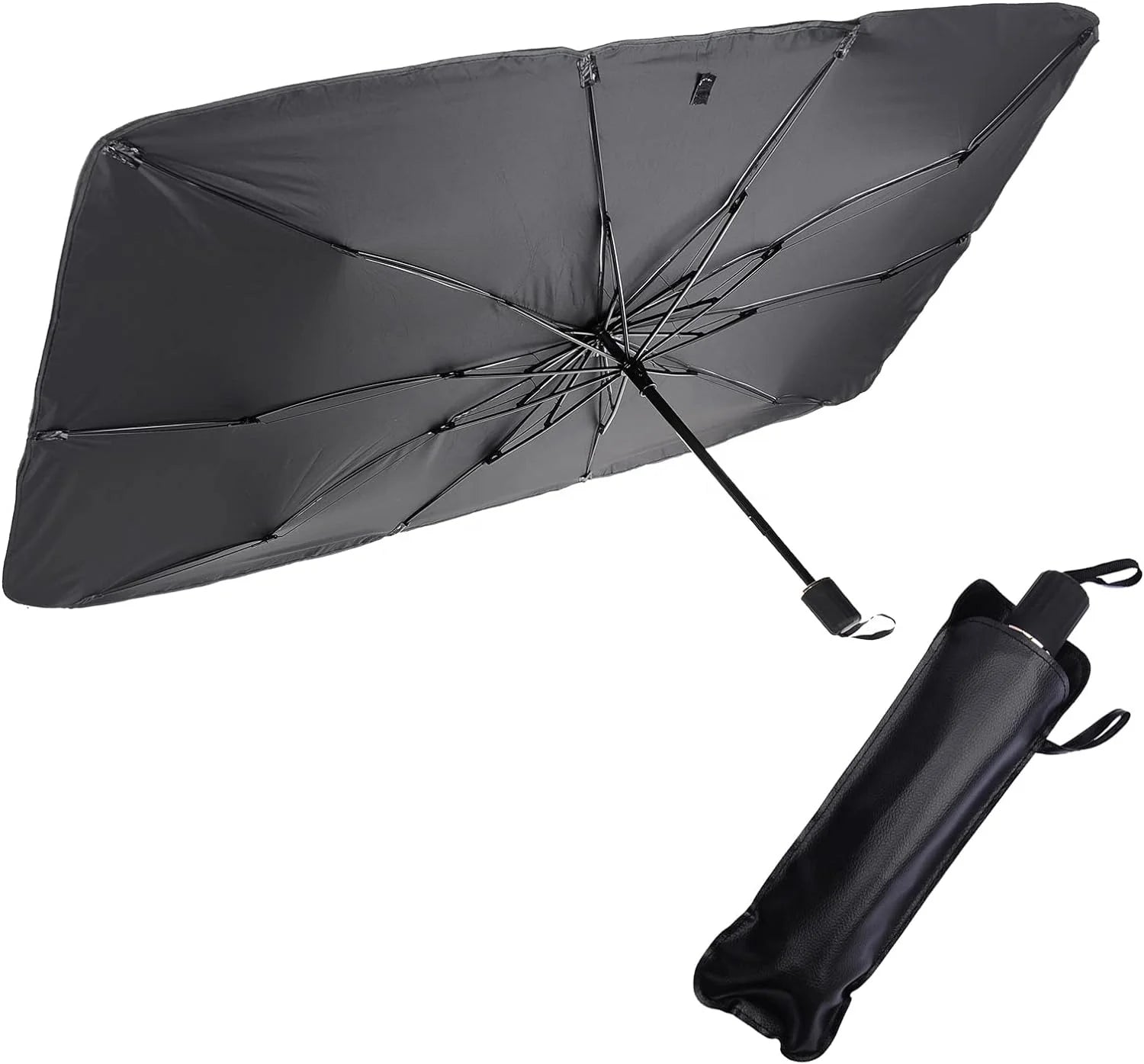 Wholesale Cheap Ready to Ship Silver Coating Three Folding Car Umbrella Car Sunshade Umbrella