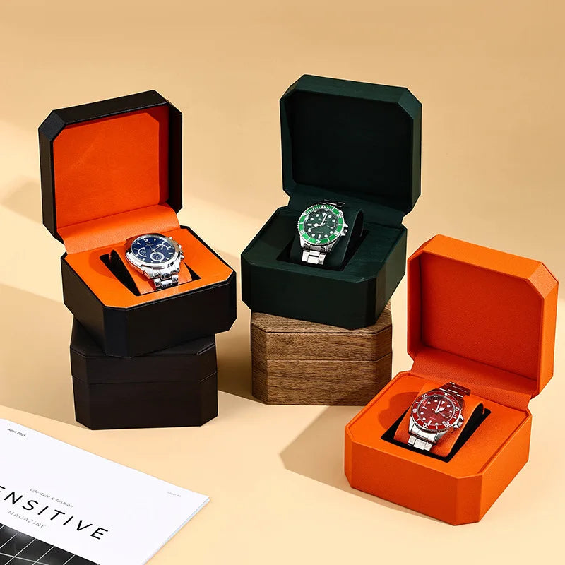 Olai Personalized Black Single Octagonal Watch Brand Package Box High-end Jewelry Storage Display Gift Box