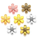7 Colors Double Hole Zinc Alloy Flower Charms for Jewelry Making Earrings Pendants Necklaces Bracelet Accessories 15*13mm Q1154