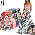 Shaoxing Hot Selling High Quality Polyester Big Flower Print Design Islander Style Fabric for Mumu Dress