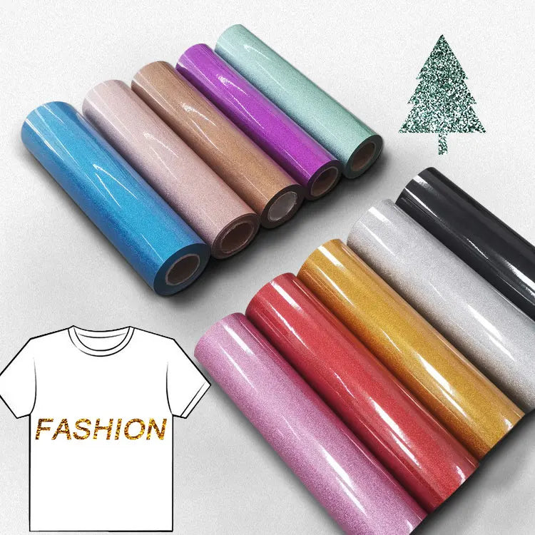Hot Selling Glitter Golden Iron on Vinyl Roll Iron on Heat Transfer Vinyl for T Shirt Printing