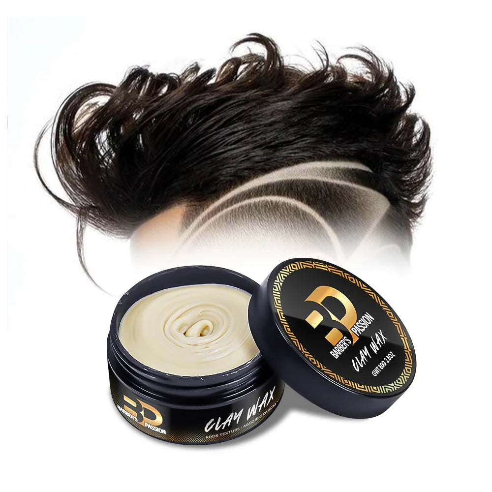 Barber Shop Medium or High Hold Non-greasy Matte Finish Styling Clay Wax for Straight to Wavy Hair Type