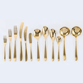 Luxury 304 Stainless Steel Dinnerware Gold Plated Cutlery