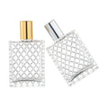 Transparent Perfume Bottle Glass 100 ml Mesh Glass Perfume Bottle Oil Square Pump Refillable Empty Rhombic Lattice Spray Bottle