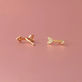 Boutique Fashion 925 Sterling Silver Ladies Stud Earrings Hip Hop Party Gothic Punk Style with Inlaid Zircon Arrows for Wedding