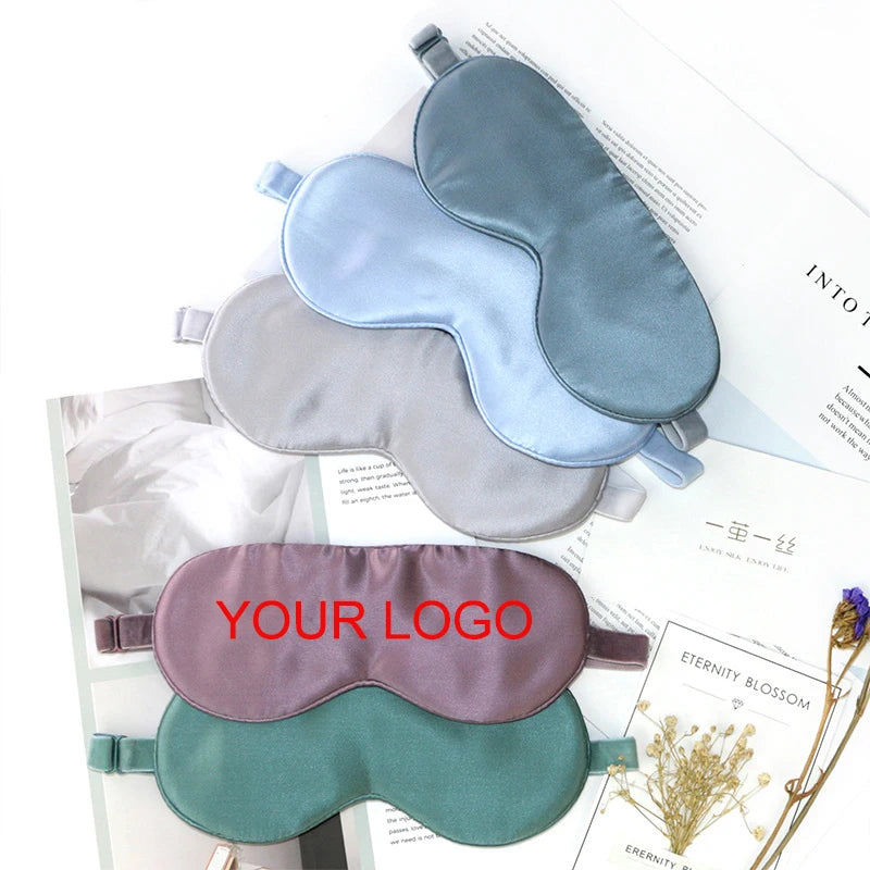 Hot Travel Eye Mask Custom Logo Silk Sleeping Block Light Shading Eye Mask