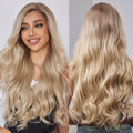 Blonde Lace Front Synthetic Wigs Long Curly Wave Lace Frontal Hair Wig Ombre Wavy Heat Resistant