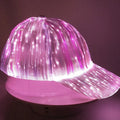 Custom Logo Fiber Optic Fabric Luminous Glowing Colorful USB Charging RGB Color LED Light up Hip Hop Party Baseball Hats Caps