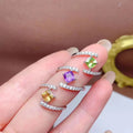 Hot Popular 925 Sterling Silver Natural Crystal Stone Lucky Name Cute Personalized Original Rings for Women