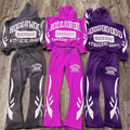 DCY Custom Clothing Manufacturers Plaid Tracksuits for MenPuff Print Flared Sweat Pants Tracksuits for MenUnisex Tracksuit Set