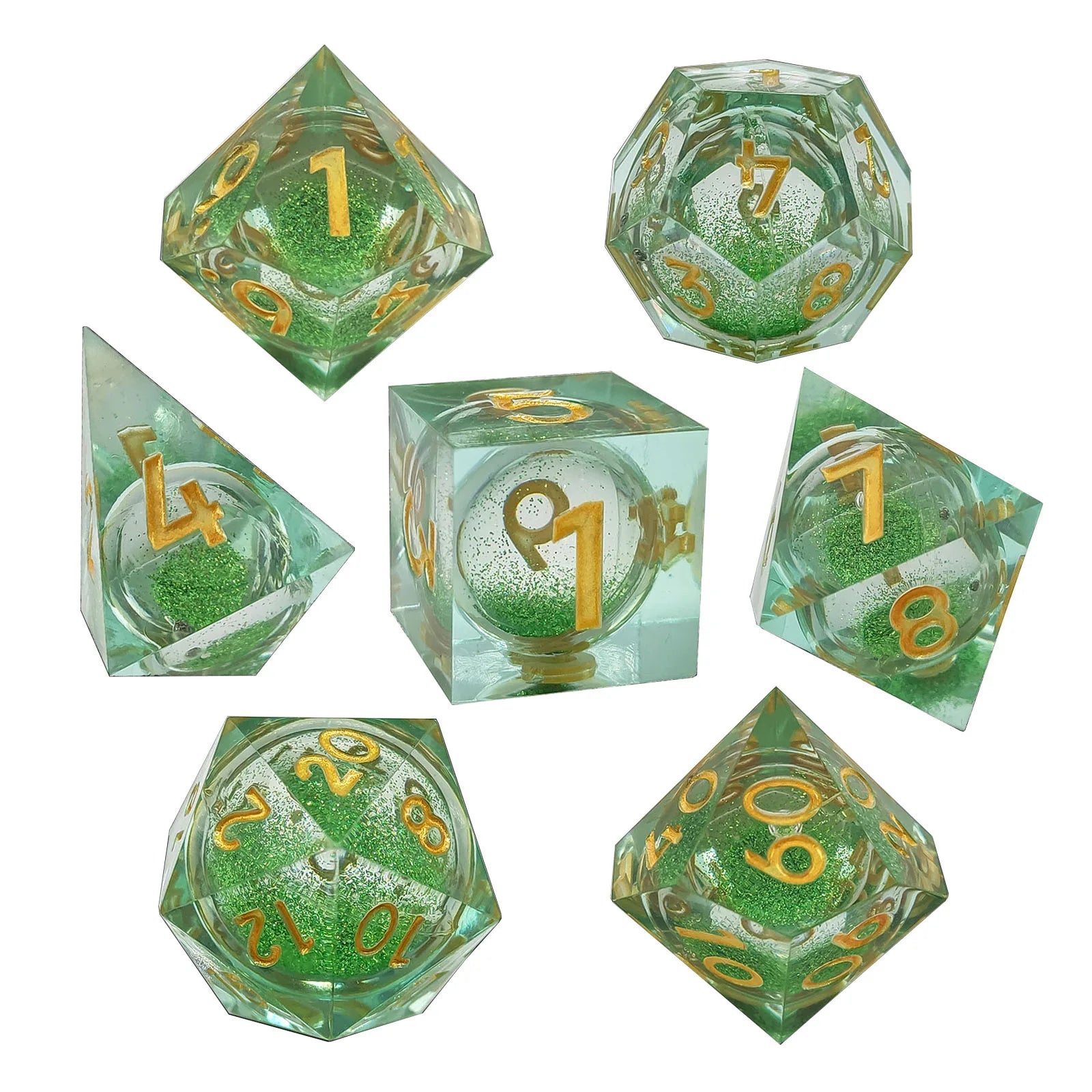 Resin DND Quicksand Right-Angle Liquid Dice RPG Tabletop Board Game Dice COC Resin Numbered Dice