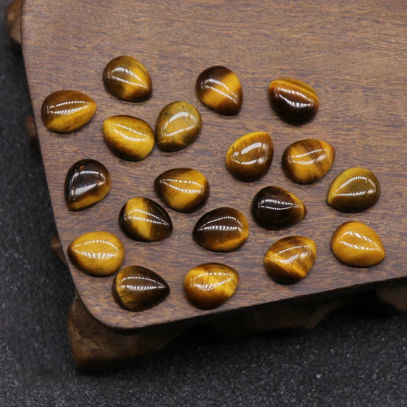 HZ Factory Price Supply Loose Gemstone Cabochon Yellow tiger Eye Drop Shape Cabochon