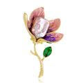 DAIHE XZ-089 Natural Baroque Pearl High-end Painting Oil Plant Lily Flower Blossom Brooch Women Zircon Women's Suit