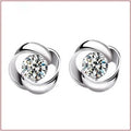 New Hot Fashion 925 Sterling Silver Crystal Earrings for Women Girls Gift Fashion Statement Jewelry