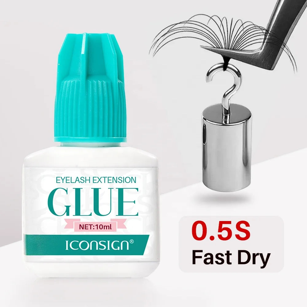 Wholesale ICONSIGN 5ml+10ml Private Label Low Humidity Sensitive Eyelash Extension Glue Low Fume Lash Glue