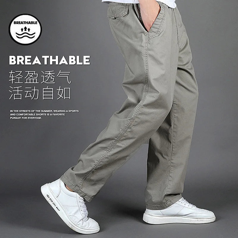 21AW Newest Cotton Woven Trousers for Men Autumn Trending Casual Pants Multi Color Plus Size Trousers