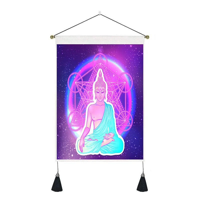 35*50cm Seven Chakra Wall Hanging Tapestry Abstract Buddha Phase Tapestry Art Yoga Tapestries for Bedroom Office Decorations