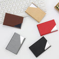 New Arrivals 2025 Luxury PU Leather & Stainless Steel Multi Card Case Business Name Card Holder Wallet Credit Card ID Case