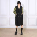 2024 Spring Retro Blazer for Women New Contrast Color Splicing Design Loose Slim Long Windbreaker Jacket Solid Collar Clothing