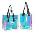 Fashion Sports Holographic PVC Beach Tote Bag Events Gift  See Through Iridescent Shopping Handbag with Handle
