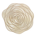 Wedding Luxury Dining Table Centerpiece Mat Decorative Golden Round Rose Pvc Hollow Placemat for Hotel Decor