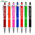 Wholesales Rubber Custom Logo Metal Ballpoint Pens With Printed Manufactures for Touch Screen Stylus Stylo Gifts