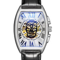 Individuality Square Roman Numerals Mechanical Watch Fashion Hollow Skeleton Fully Automatic Watch