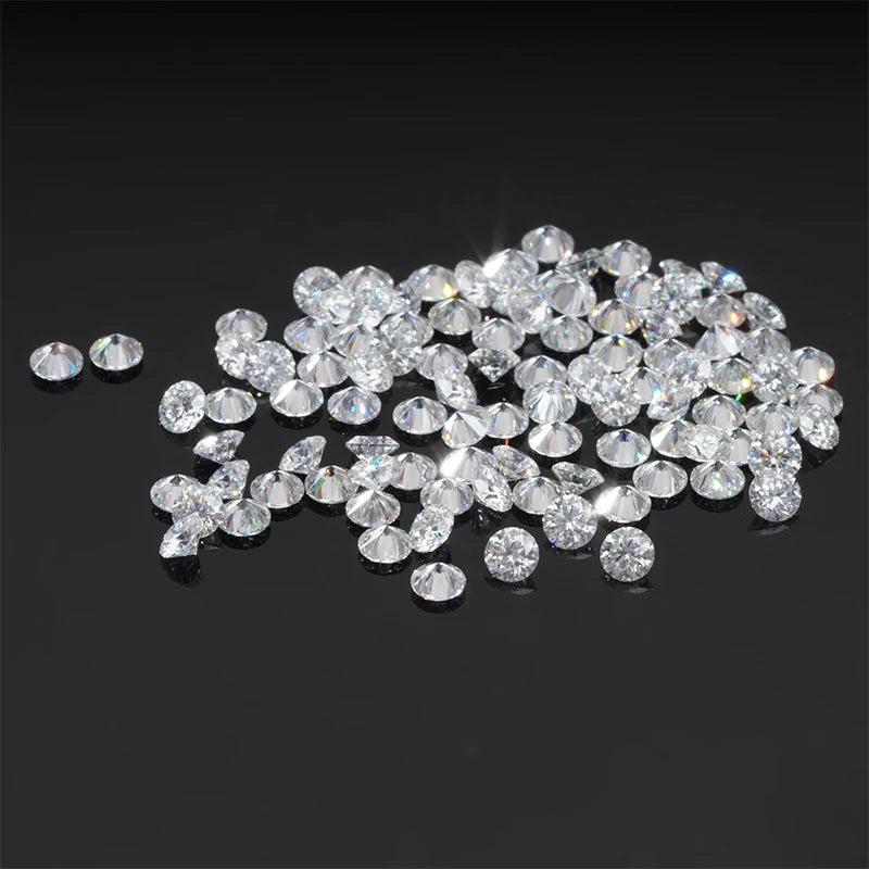 Starsgem DEF White Color Jewelry Side Stone 0.8-2.9mm Round Cut Melee Moissanite Diamonds Loose