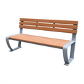 Outdoor Park Natural Wood Bench Seat Outside Street Wood Plastic Composite Bench Seating Public Garden Patio Bench Chair