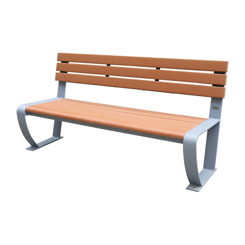 Outdoor Park Natural Wood Bench Seat Outside Street Wood Plastic Composite Bench Seating Public Garden Patio Bench Chair