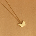 Customizable Stainless Steel 18K Gold Plated Butterfly Pendant Necklace for Girls Fashion Jewelry
