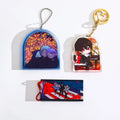 CNAWO Custom Keychain Clear Acrylic Liquid Oil Filled Shaker with UV Printed Cartoon Anime Style for Car & Home Use