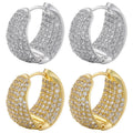Trendy Shiny 18K Gold Brass Large Earring Micro Pave Zircon Huggie Hoop Earring for Women Jewelry Wholesale