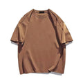 Oversized Summer Short Sleeve Men's T-Shirt 100% Cotton Solid O-Neck Loose Fit Anti-Pilling Breathable Casual Hip Hop Streetwear