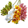 Home Decorative 10 Heads Real Touch Latex Orchids Stem Artificial Flowers Whelan Orchid for Sale