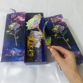 Mother's Day 2022 Gift Rainbow Galaxy Rose Flower with Gift Box