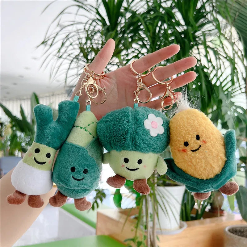 Stuffed Plush Toys Mini Plant Fruit Vegetable Food Keychain Broccoli Toy Chili Carrot Pumpkin Carrot Plushie Peluches Plush Doll