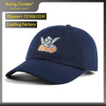 Manufacturer Custom Plain Embroidery logo Unstructured Cotton Baseball Cap Navy Blue Dad Hats for Men Women
