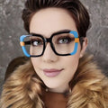 Custom Logo Anti Blue Light Eyeglass Frame 2026 New Square Color Matching Personality Custome Logo Optical Eyeglass Frame