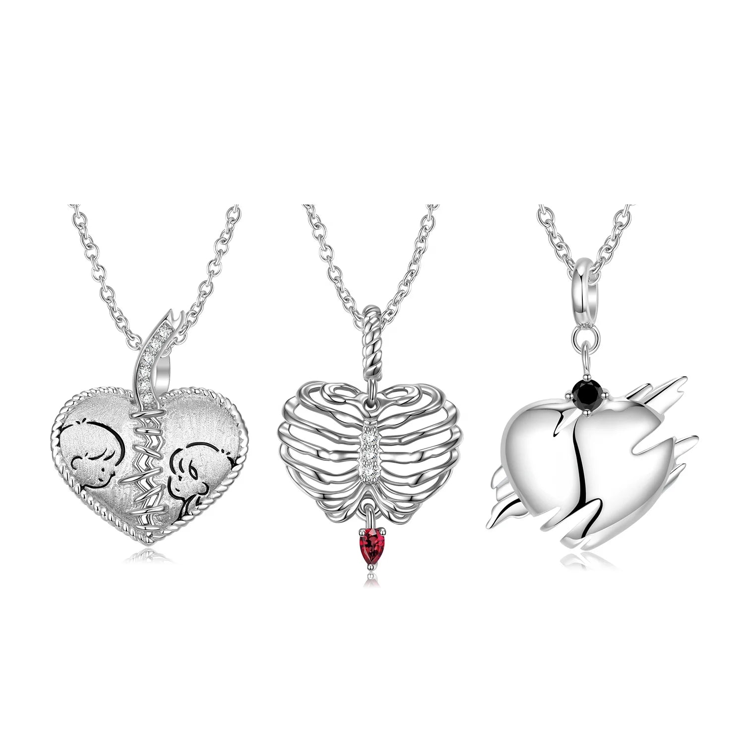 Repaired Heart Lover Pendants for Necklace Authentic 925 Sterling Silver CZ Pendant Necklaces Jewelry for Women Fashion Jewelry