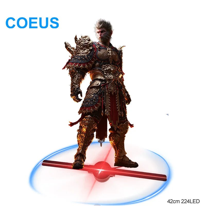 COEUS 42CM 224 LED High Resolution Indoor Education Advertise Equipment 3D Hologram Display Machine with Wifi Holographic Fans