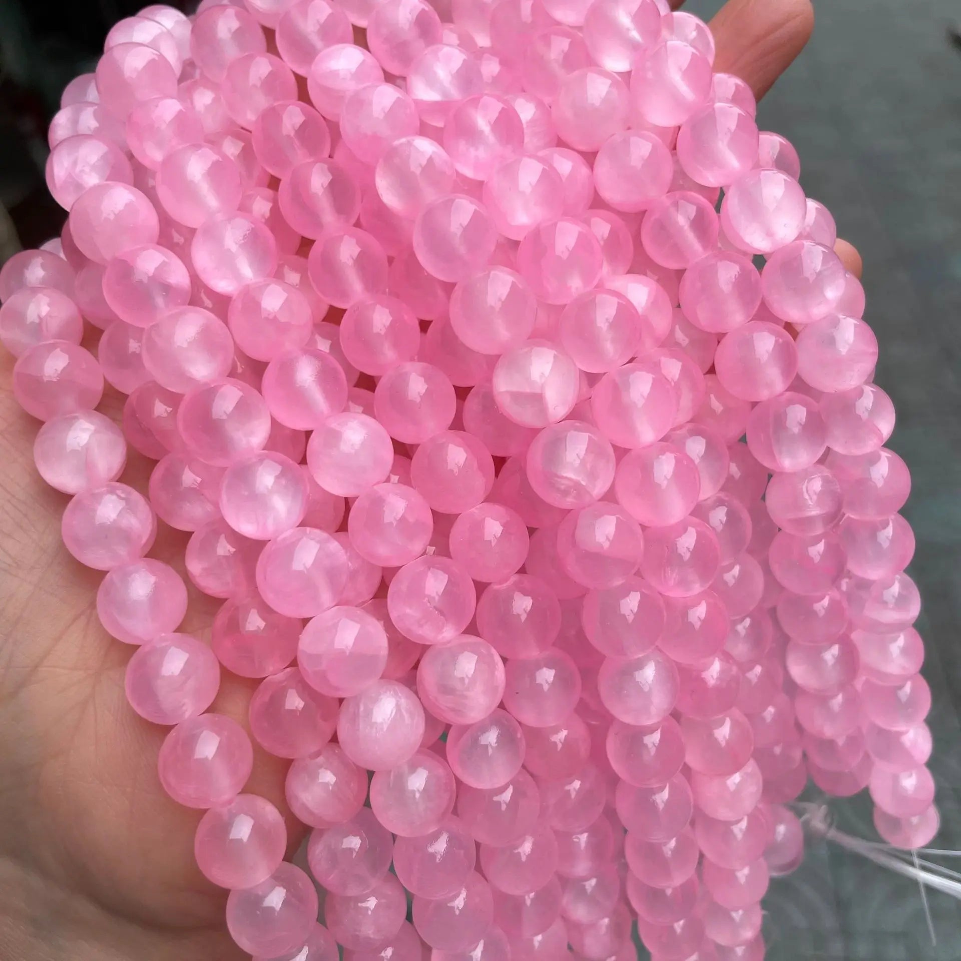 Different Candy Colored Loose Round Beads 4/6/8/10/12mm High Quality Stone Strand for Women DIY Necklace Jewelry Making
