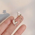 SC Vintage French Crystal Earrings Gold Plated Flower Stud Earrings Fashion Women White Rose Flower Earrings